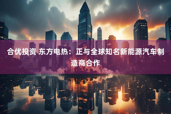合优投资 东方电热：正与全球知名新能源汽车制造商合作