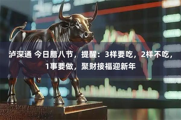 泸深通 今日腊八节，提醒：3样要吃，2样不吃，1事要做，聚财接福迎新年